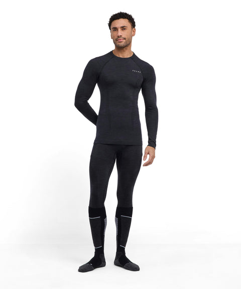 Falke Wool-Tech Langærmet Skiundertrøje Herre - Sort