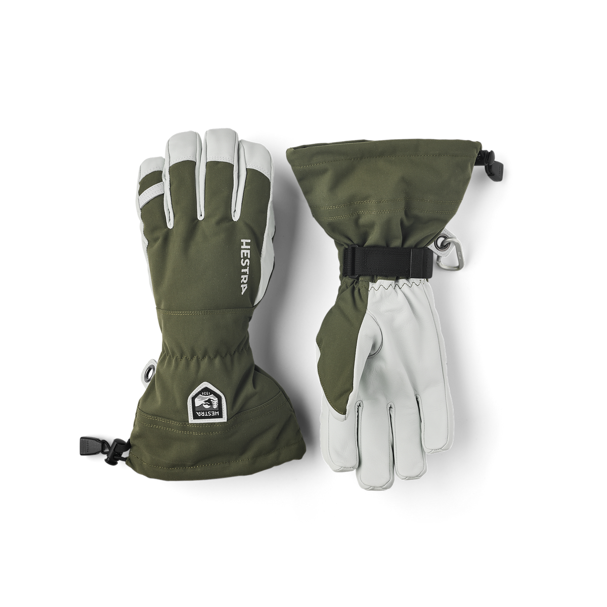 Hestra Army Leather Heli Ski 5-finger - Oliven
