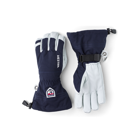 Hestra Army Leather Heli Ski 5-finger - Marineblå