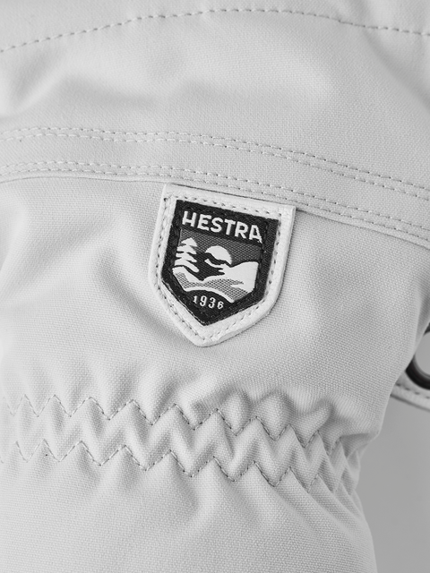 Hestra Heli Ski Dame 5-finger - Lys grå/Offwhite