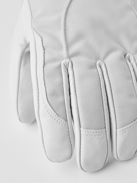 Hestra Heli Ski Dame 5-finger - Lys grå/Offwhite