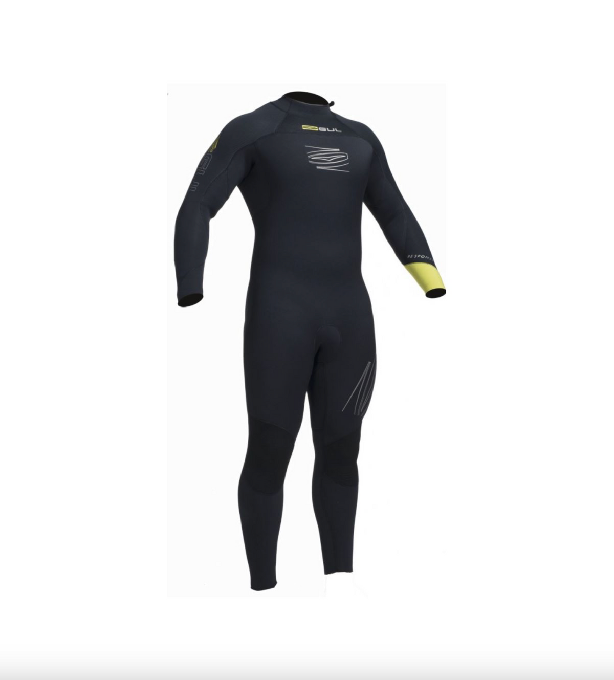 GUL Response FX Back Zip 5mm Black/Yellow