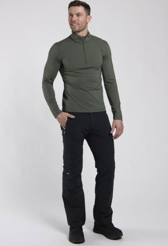Kjus Men Trace Midlayer Half-Zip - Green Slate/Black
