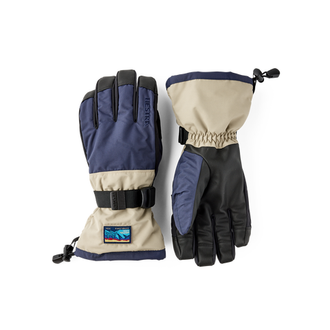 Hestra Gauntlet Sr. 5-finger - Mørkeblå/Beige