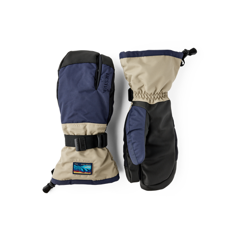 Hestra Gauntlet Sr. 3-finger - Mørkeblå/Beige