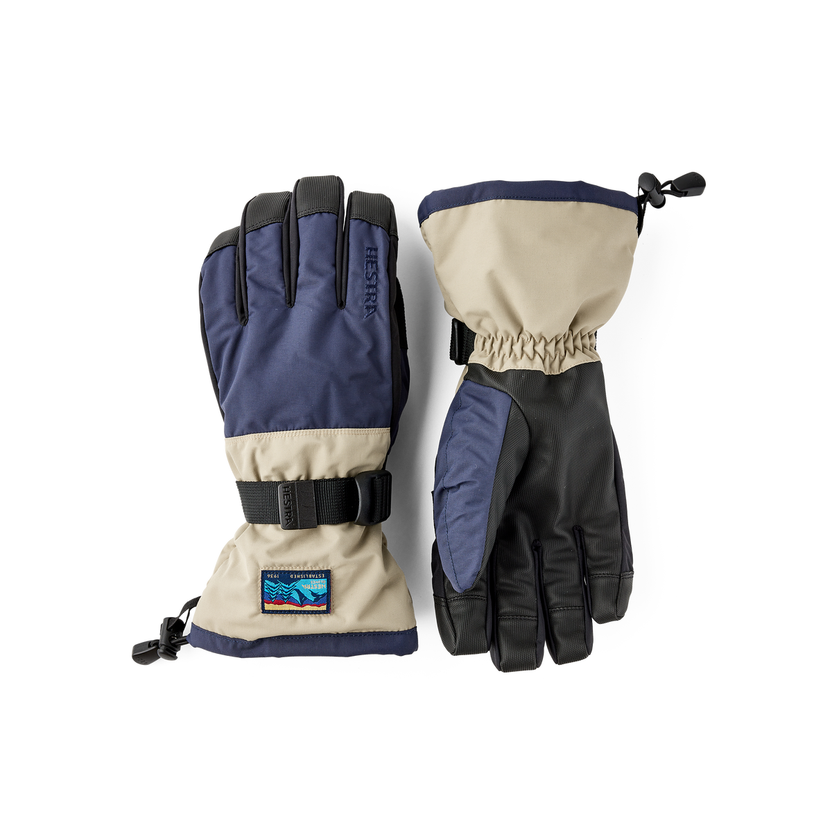 Hestra Gauntlet Sr. 5-finger - Mørkeblå/Beige