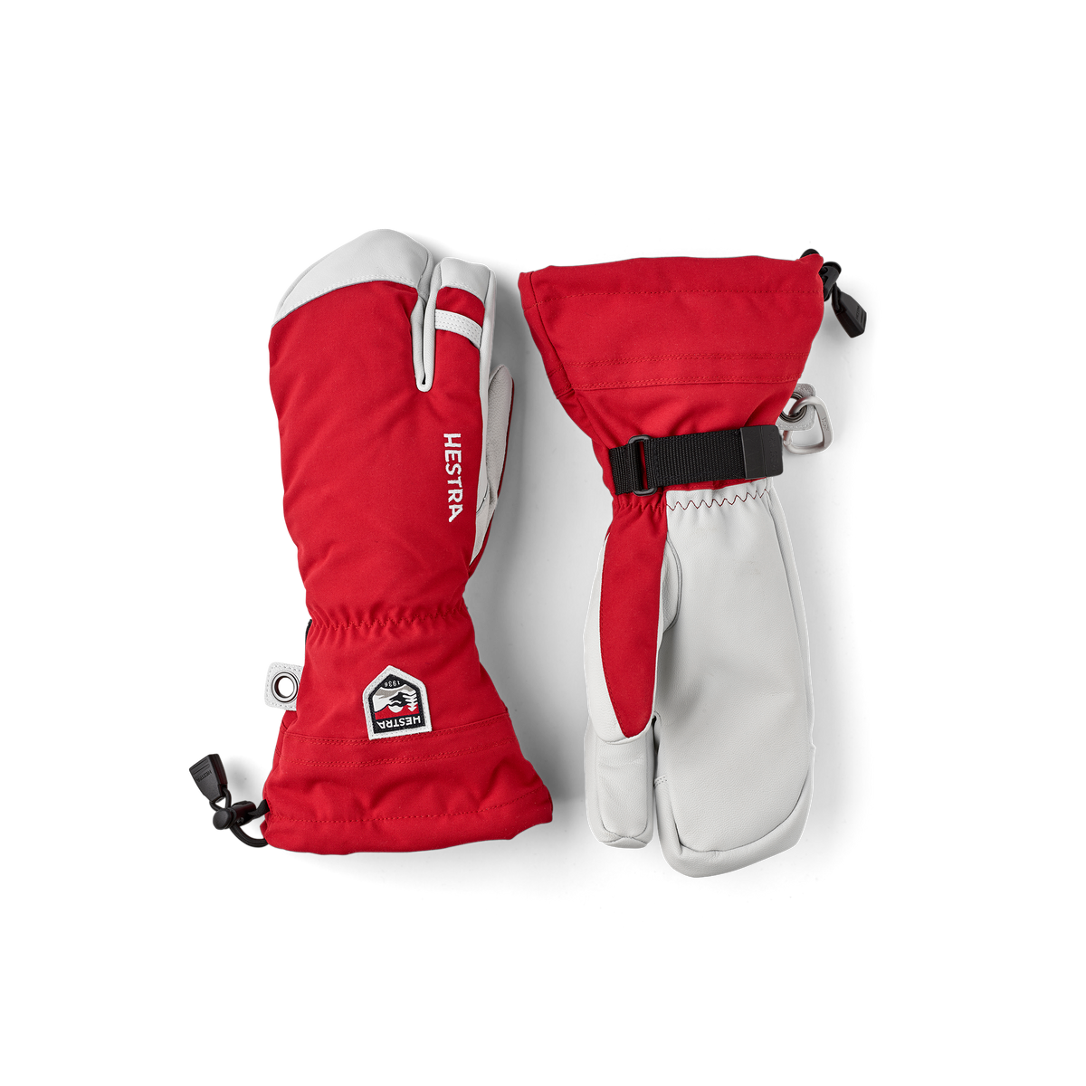 Hestra Army Leather Heli Ski 3-finger - Rød