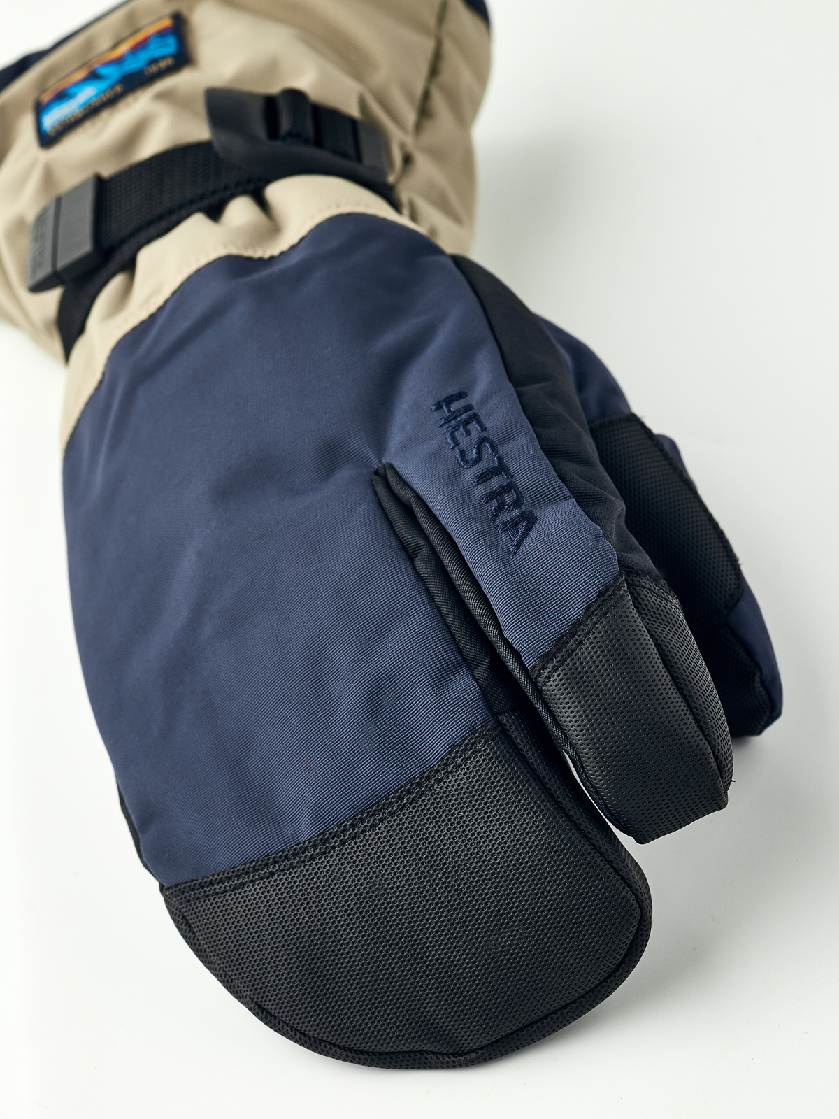 Hestra Gauntlet Sr. 3-finger - Mørkeblå/Beige
