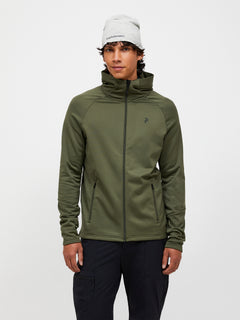 Peak Performance Rider Essentials Zip Hood Herre – Pine Needle / Pine Needle
