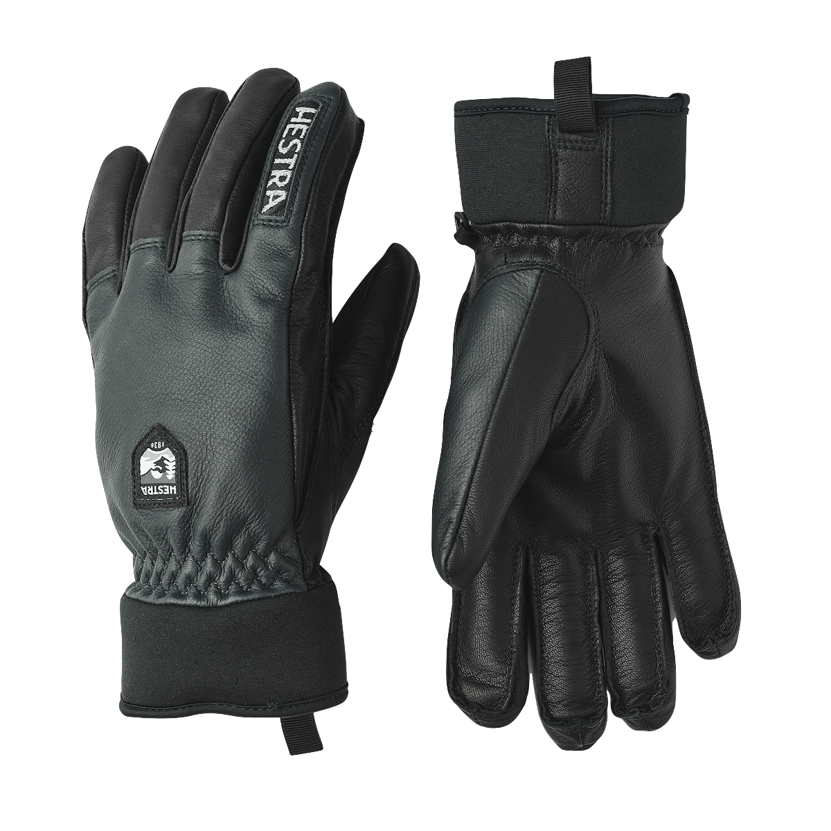 Hestra Leather Swiss Wool 5 Finger Svart (6)